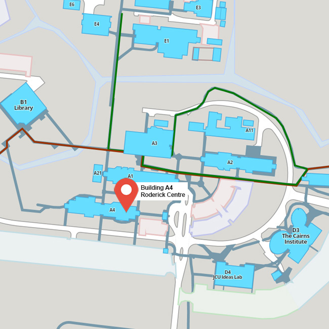 RCALC location, Building A4 Cairns Campus