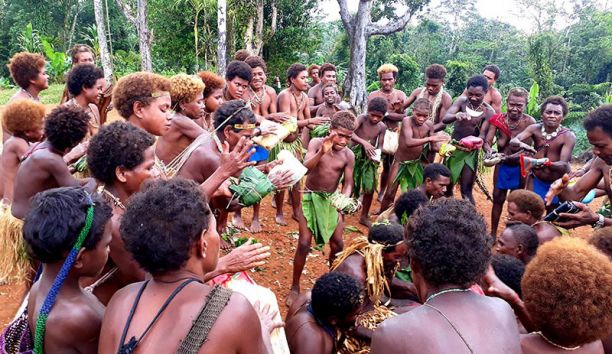 Group of Kwaio people in traditional dress