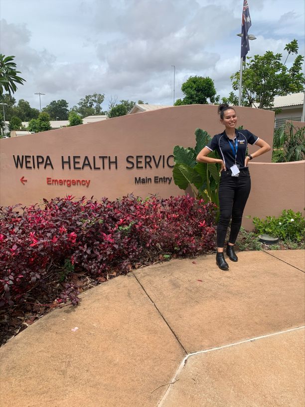 Morgan Appleby on placement at Weipa hospital. 