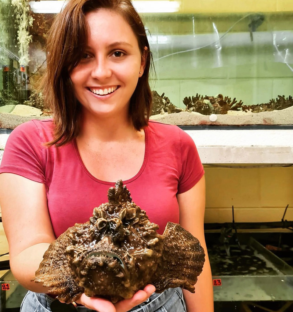 Researcher with Stonefish