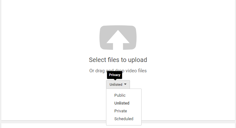 YouTube Video Upload Screen