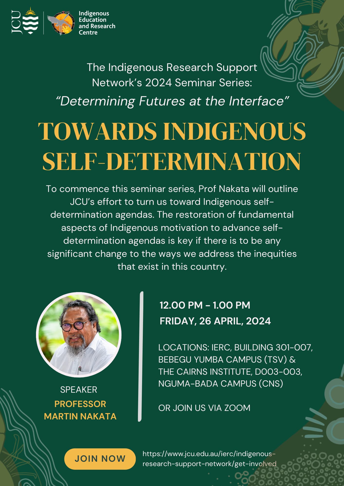 Flyer for "Towards indigenous self-determination flyer". 