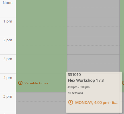 Preview on calendar
