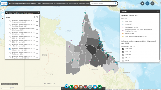screenshot of map of north Queensland