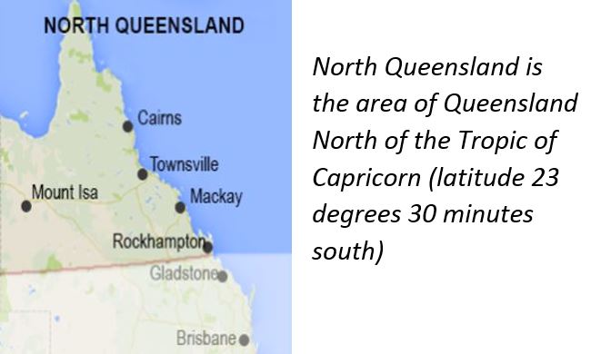 map of North Queensland. 