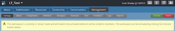 Screenshot of the Activate message