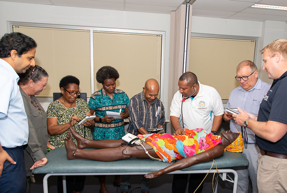 JCU lecturers training medical educators from PNG to use high-tech medical simulators