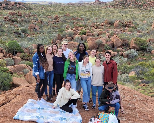 Catherine and JCU students on an Outback adventure