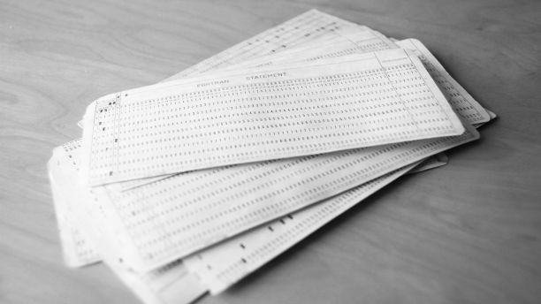 Punch cards used to program computers