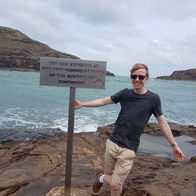Eric at the northern most point of the  Australian mainland