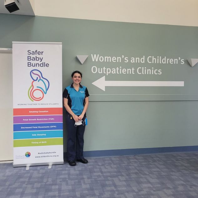 Samantha in the women's and children's clinic. 