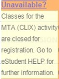 Screenshot showing registration closed message.