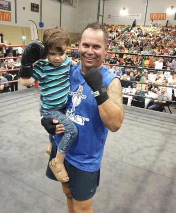 Russ after a charity boxing bout.