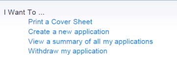 Screenshot showing the link to Print a Cover Sheet