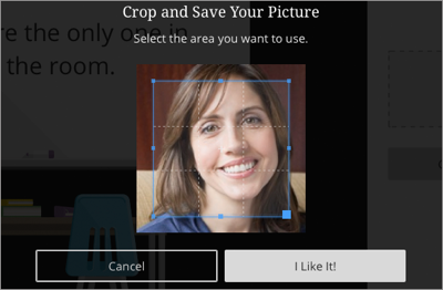 Crop and save your profile picture