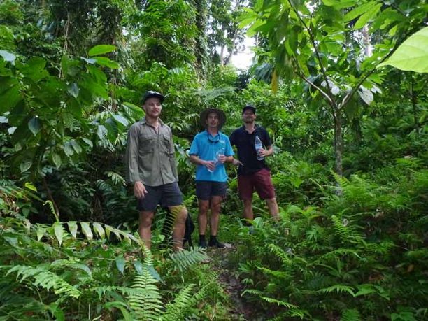 Three JCU dental students in the forest