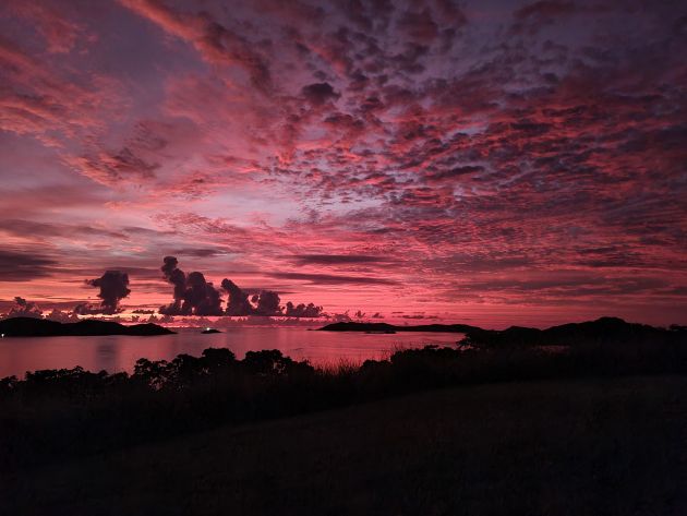 Pink sunset on Thursday Island. 