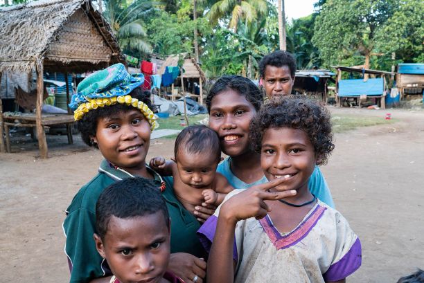 Group of young Papua New Guinea people