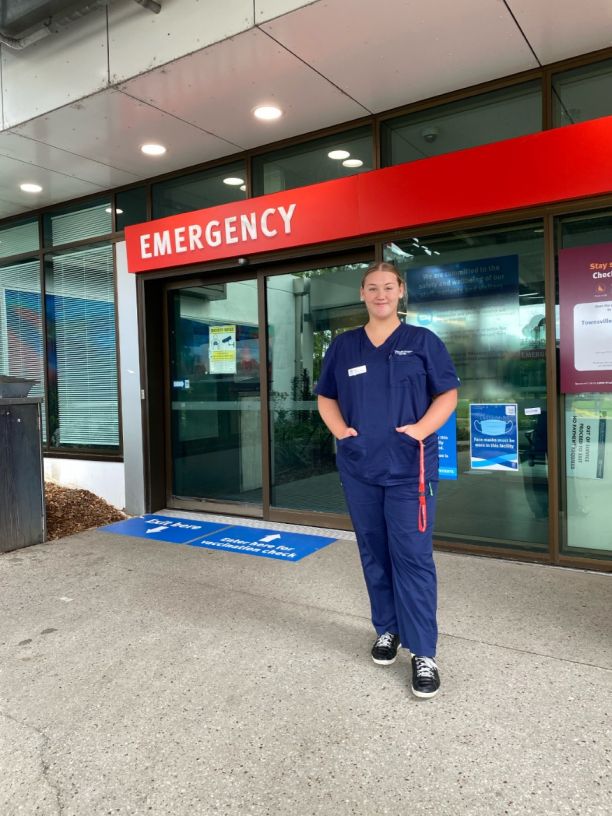 Emma Parker standing outside the emergency department. 