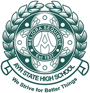 Ayr State High School logo. 