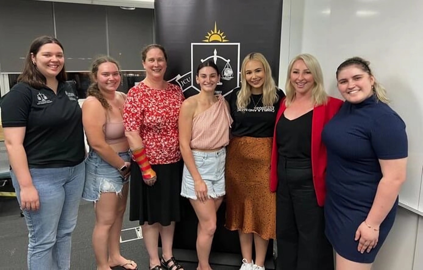 President Alana Carbone, Vice President Rebecca Crumpler, Secretary Amaya Hytch, Treasurer Jakhobi Moren, Social Convenors Ashleigh Lawson, & Ta Wilkinson, Mayo Lecture Convenor Leanne Hunter, Competitions Officer Grace Watson, Equity & Diversity Officer Keri Cham. 
