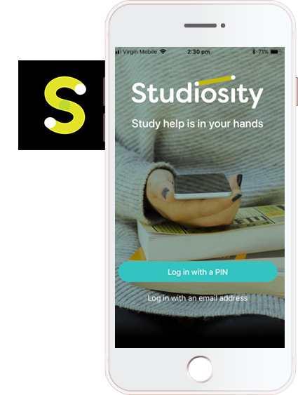 Example of the Studiosity app