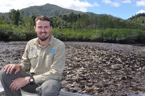 Dr Ian McLeod conducting shellfish reef research in Hinchinbrook