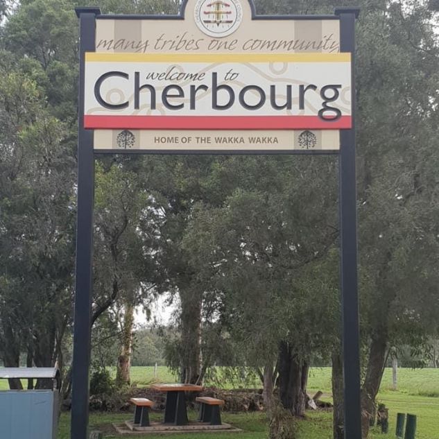 The welcome sign at Cherbourg. 