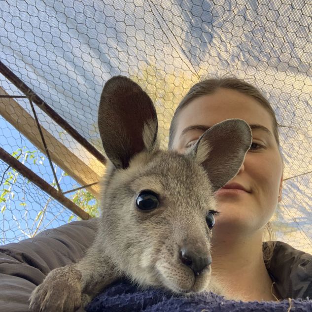Woman with wallaby