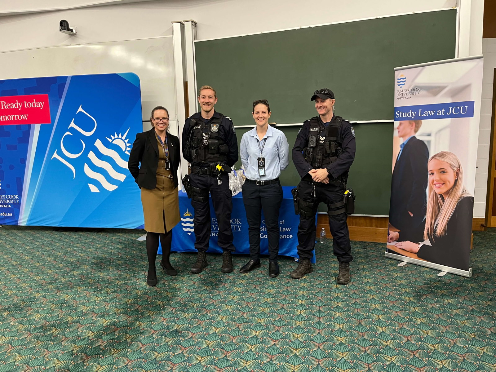 Cairns – Ms Natalie Keys with Officers from the Queensland Police Service. 