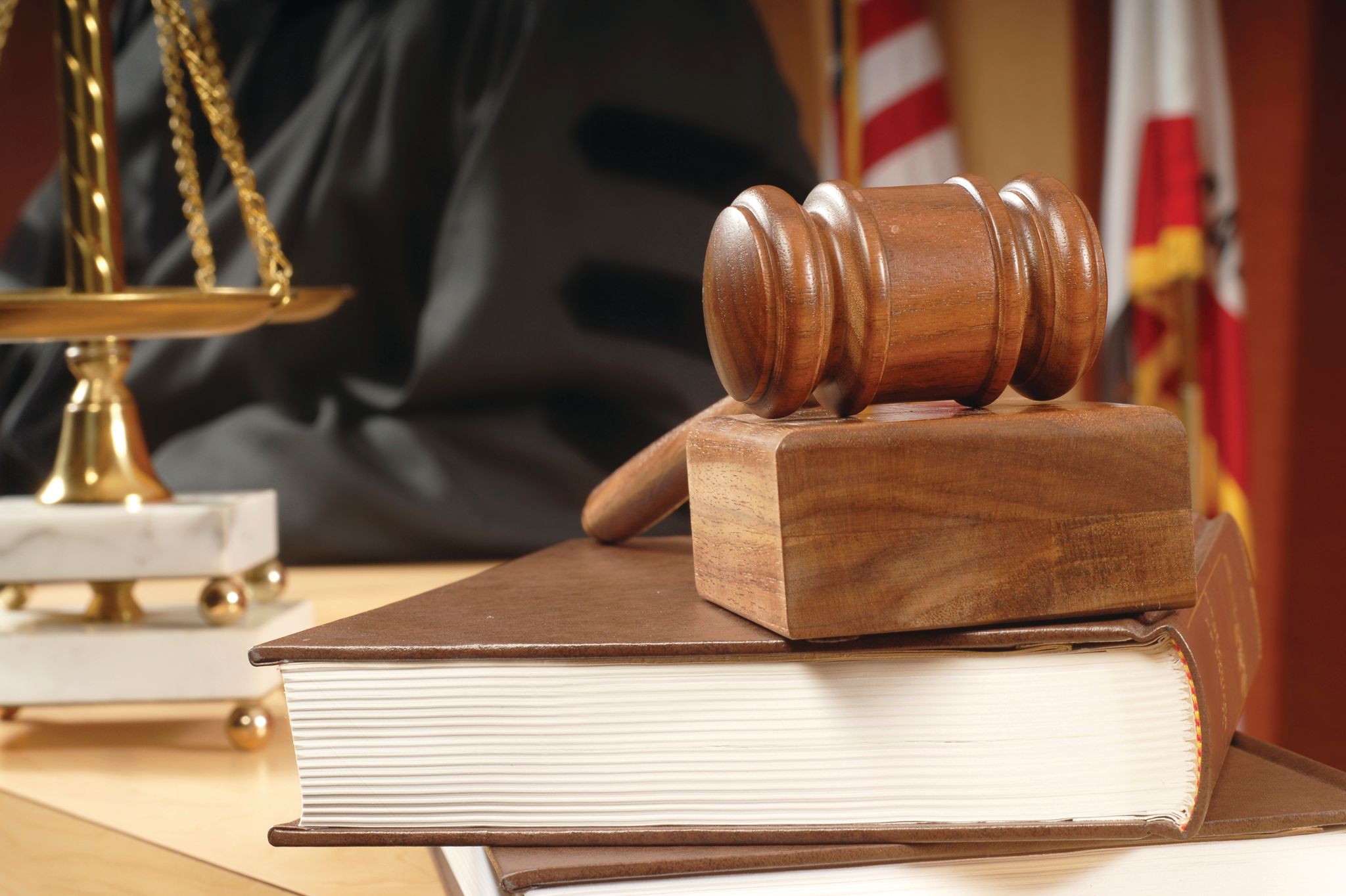 Gavel banging. 