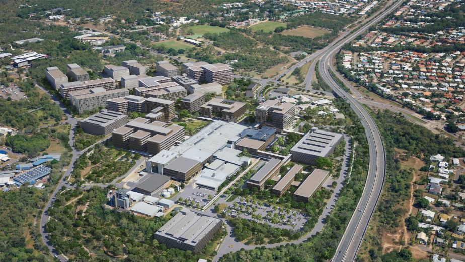 Artist's impression showing aerial view of the TropiQ health and knowledge precinct