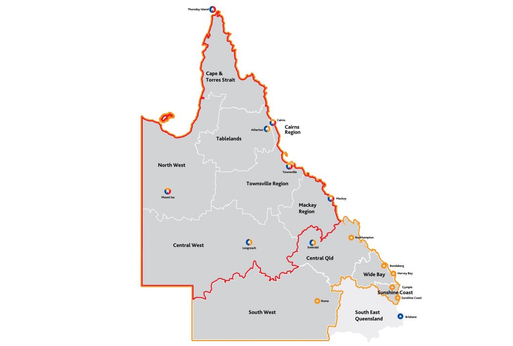 Map of Queensland. 