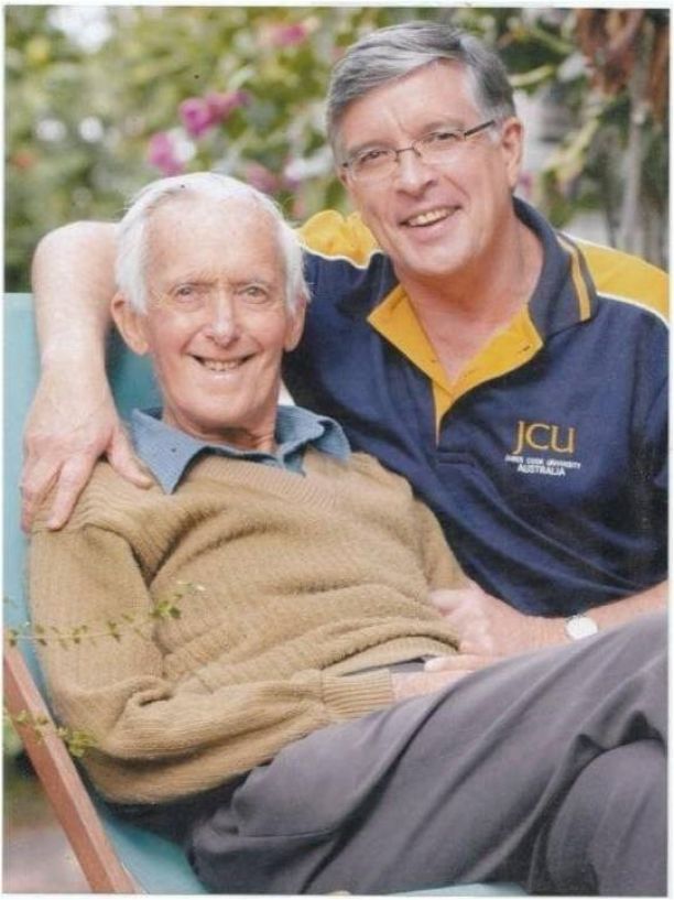 Bill with his late father. 