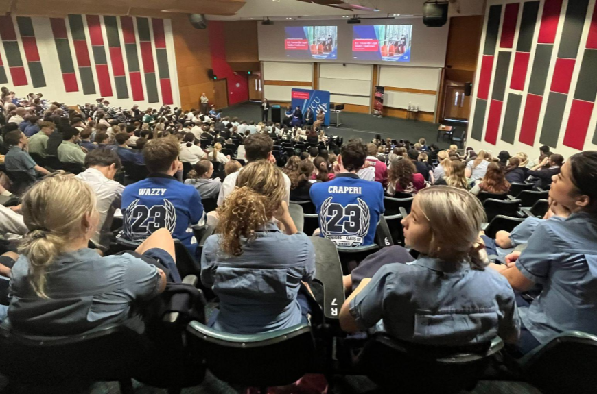 High school students at a JCU lecture. 