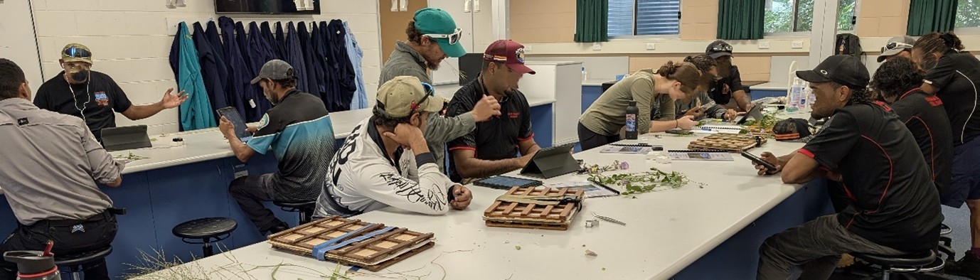 Researchers running an identification session.