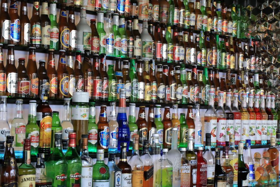 Wall of alcohol