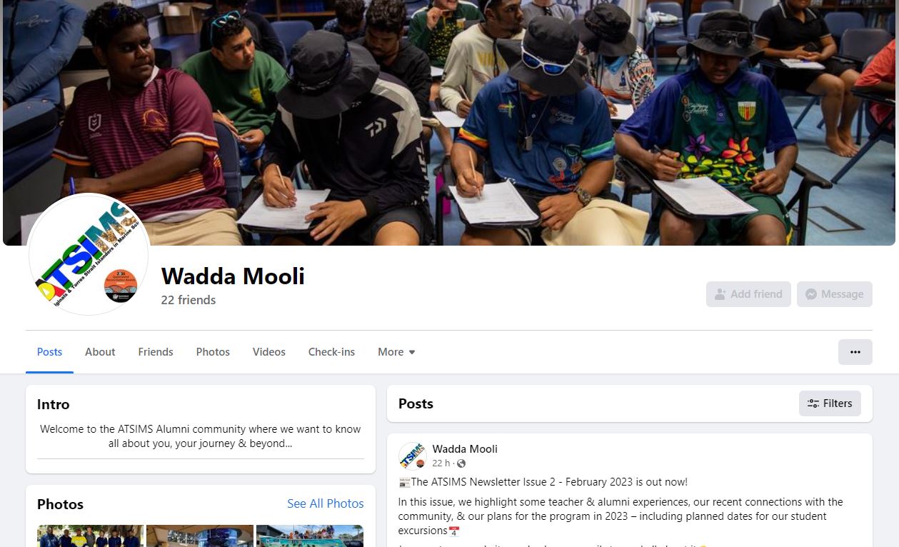 Wadda Mooli Alumni facebook account