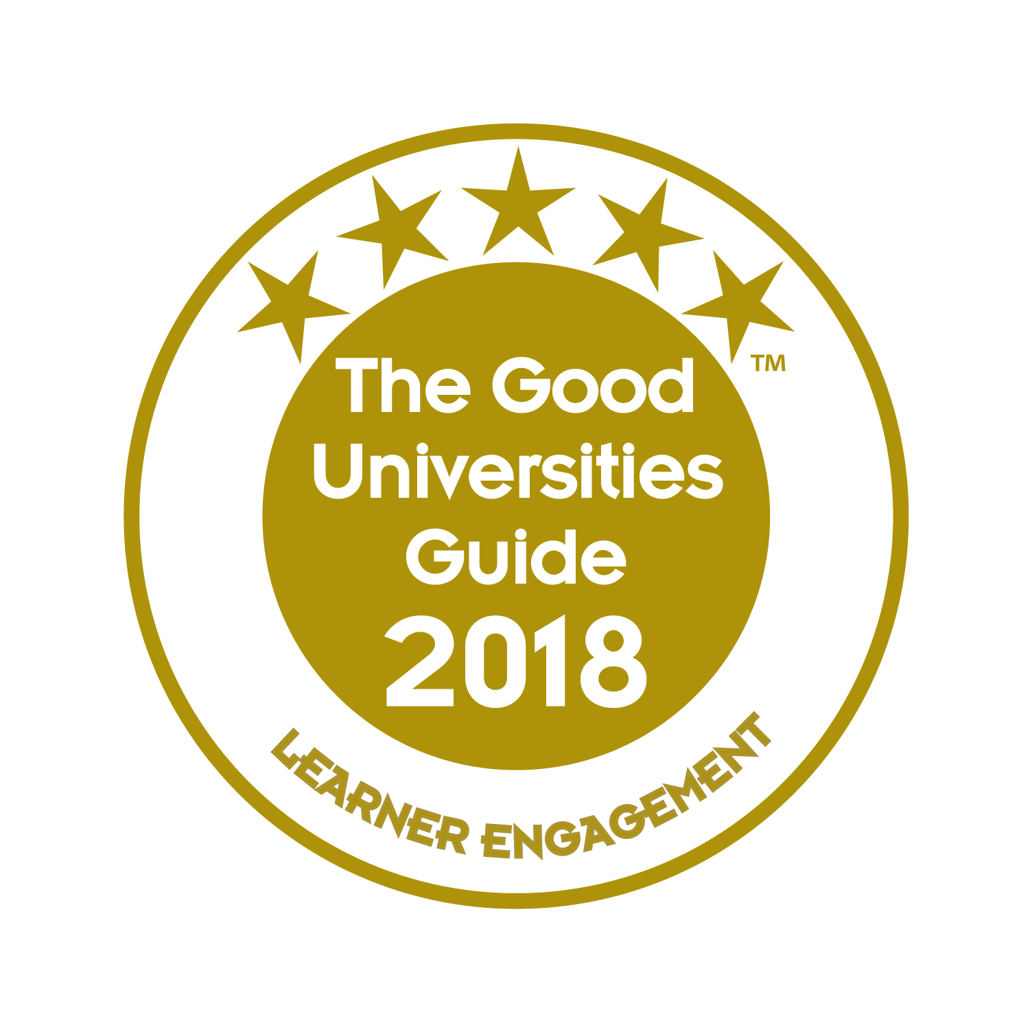Good universities guide badge for five stars for Learner Engagement. 