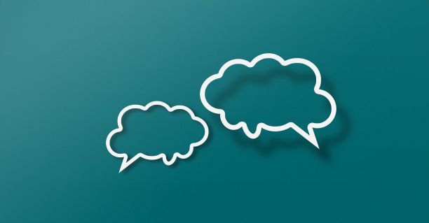 Speech bubbles. 