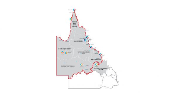 Map of Queensland. 