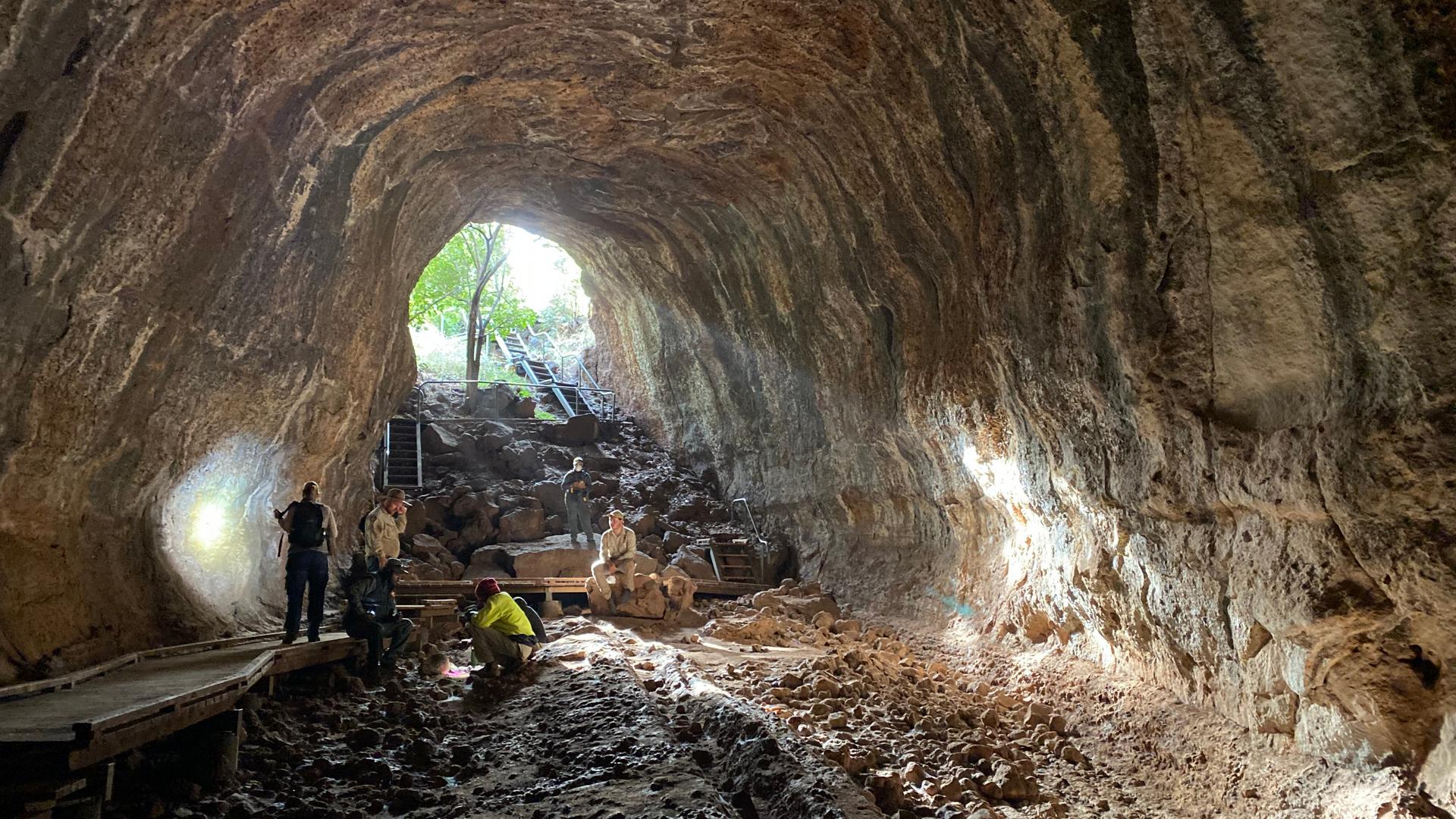 Undara cave exploration.