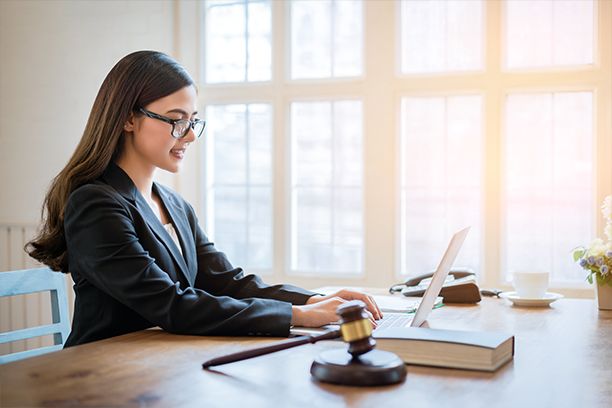 Business Lawyer working with a legal office