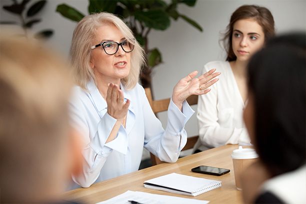 Business person negotiating