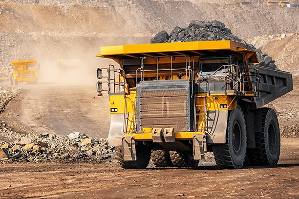Big yellow mining truck