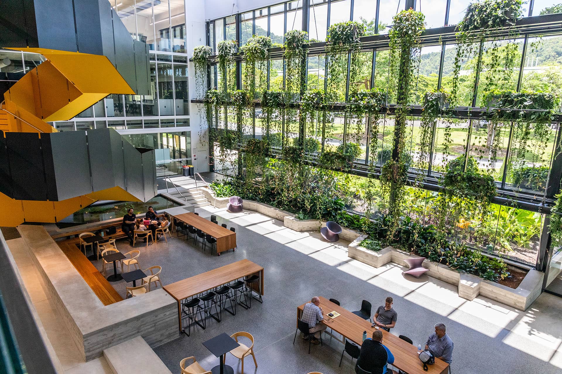 first floor at the JCU Ideas Lab from a second floor view. 