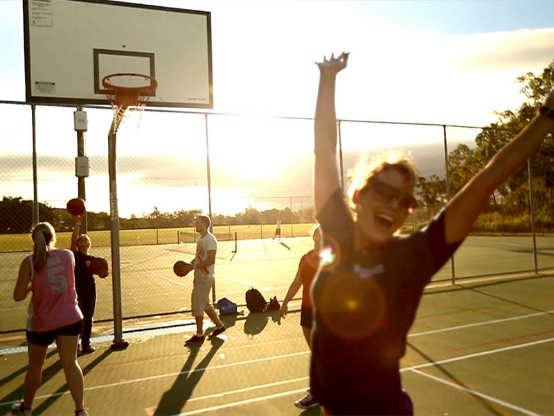 Students playing sport