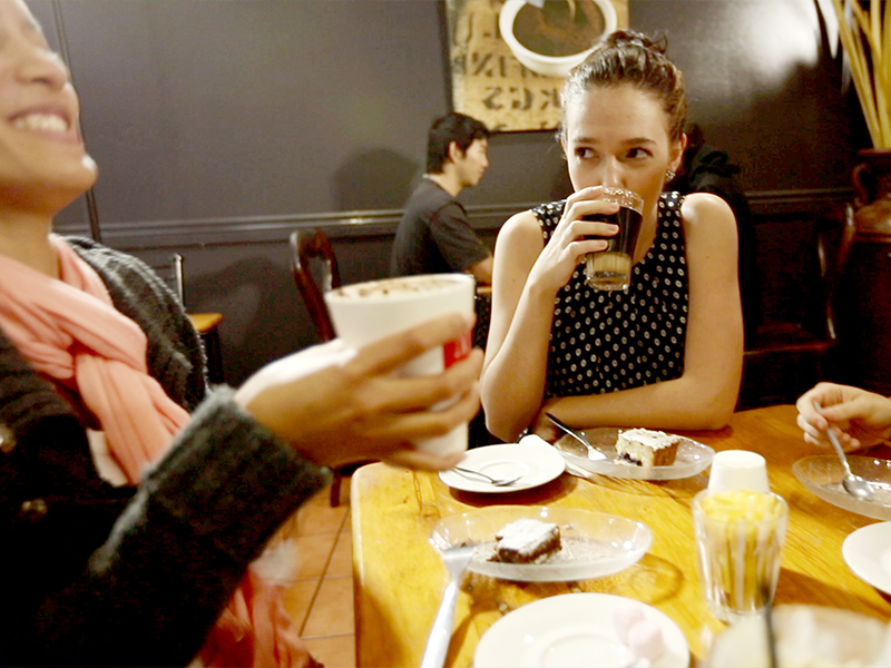 Students drinking coffee