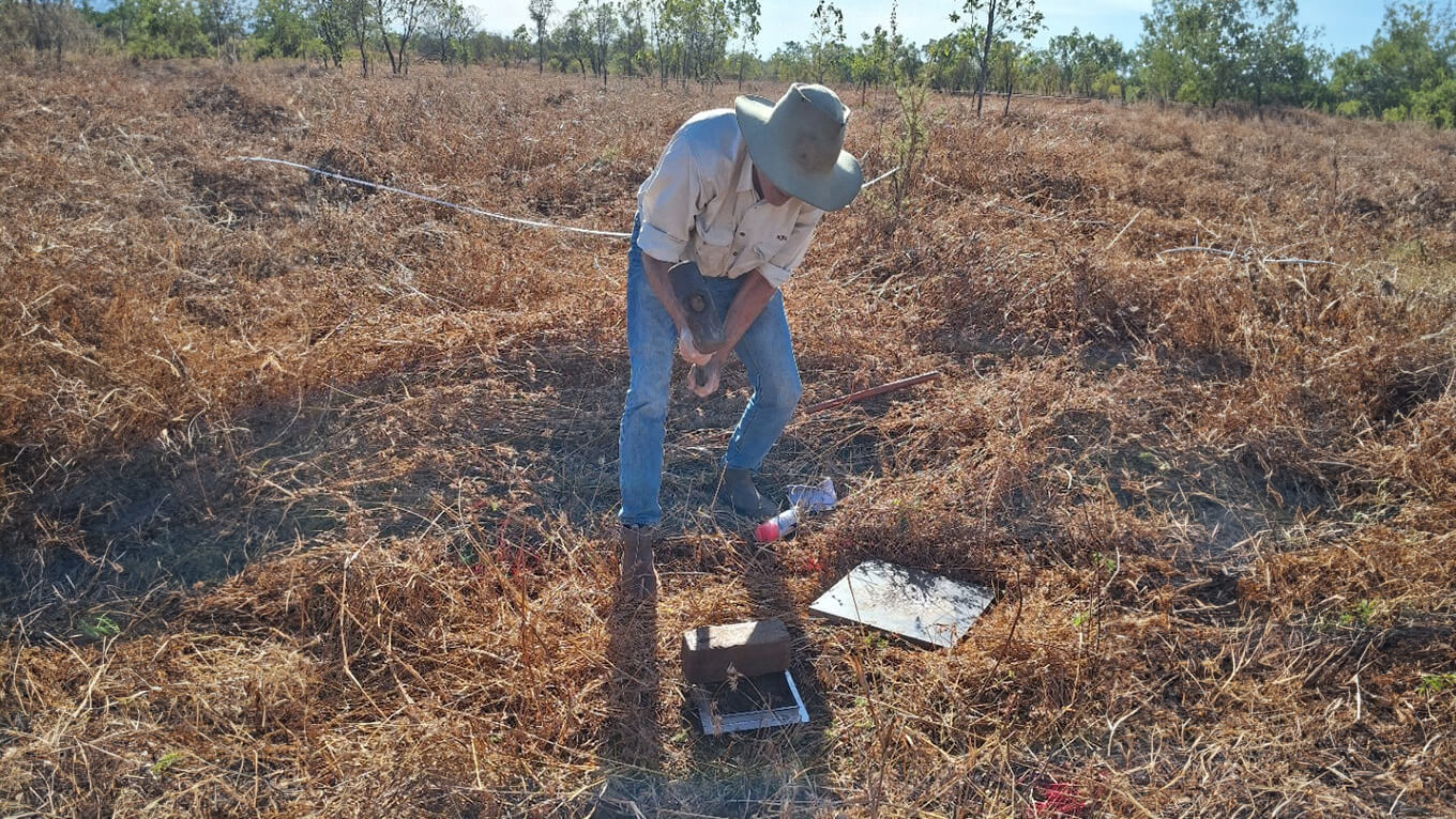Paul Nelson sampling soil 