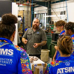 Photo of Indigenous students learn about a marine science future